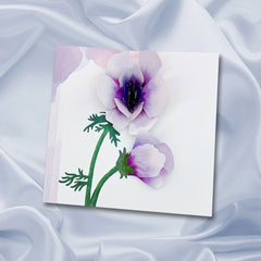 1pc Purple Flowers Greeting Cards For Women