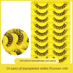 10 Pairs Faux Mink 3D Curly False Eyelashes Natural Thick Volume Lashes