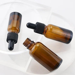 2pcs 1oz Amber Glass Dropper Bottles 30mL with Tapered Glass Droppers