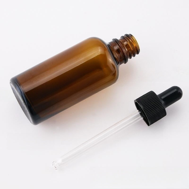 2pcs 1oz Amber Glass Dropper Bottles 30mL with Tapered Glass Droppers