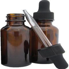 2pcs 1oz Amber Glass Dropper Bottles 30mL with Tapered Glass Droppers