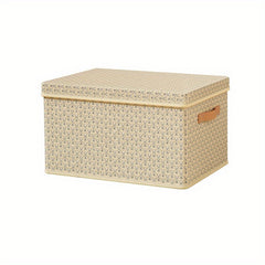 Fabric Foldable Clothes & Quilt Storage Box With Lid for Household & Dorm