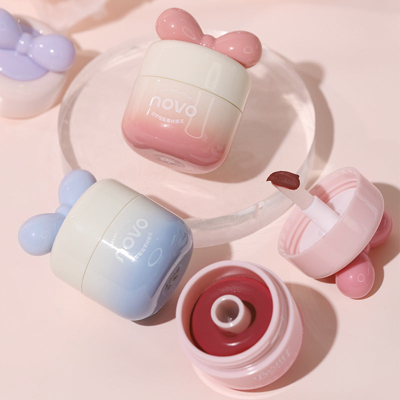 4 Colors Mousse Matte Lip Mud Velvet Lipstick Lip Gloss Long Lasting Lip Clay