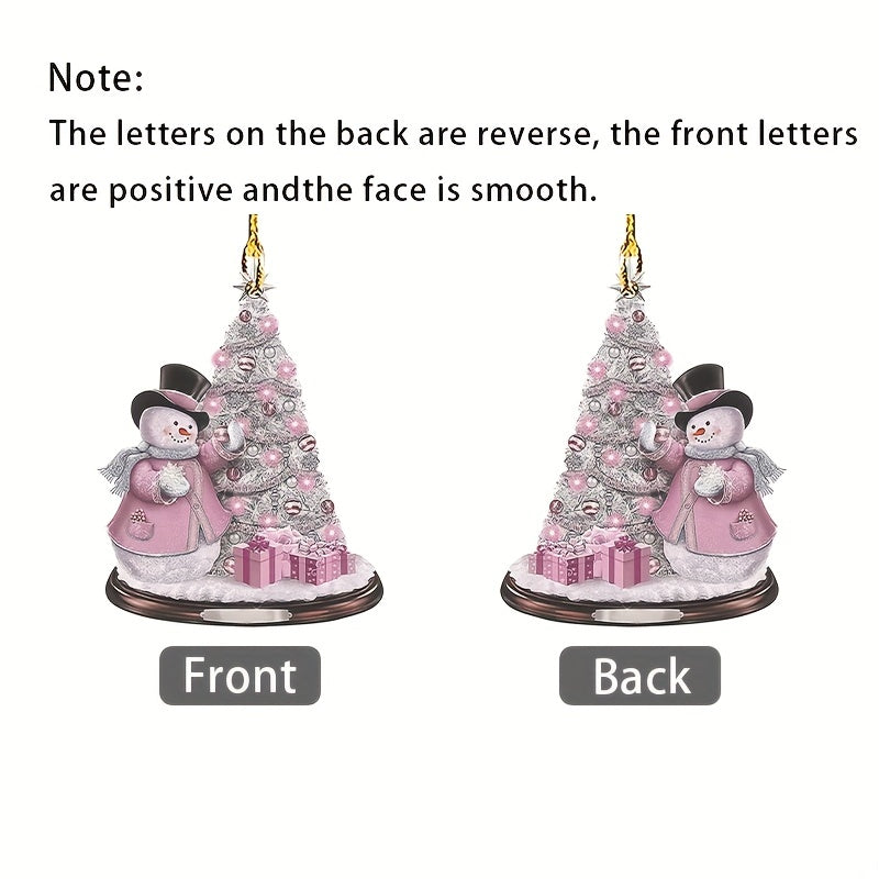 Pink Christmas Acrylic Decorative Pendant Car Bag Key Accessories