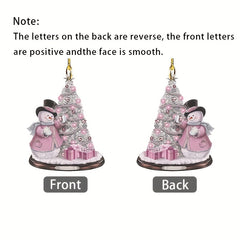 Pink Christmas Acrylic Decorative Pendant Car Bag Key Accessories