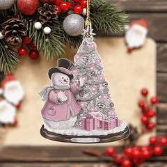 Pink Christmas Acrylic Decorative Pendant Car Bag Key Accessories