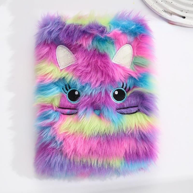 Cartoon Plush Embroidery Notebook Rabbit Ears Girl Heart Student Stationery