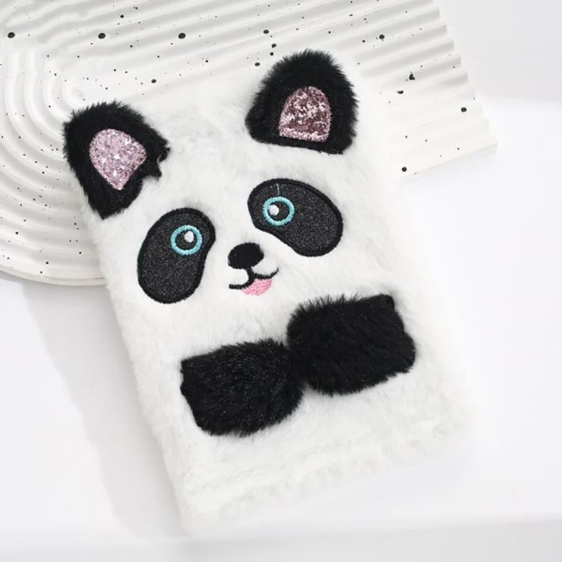 Cartoon Plush Embroidery Notebook Rabbit Ears Girl Heart Student Stationery