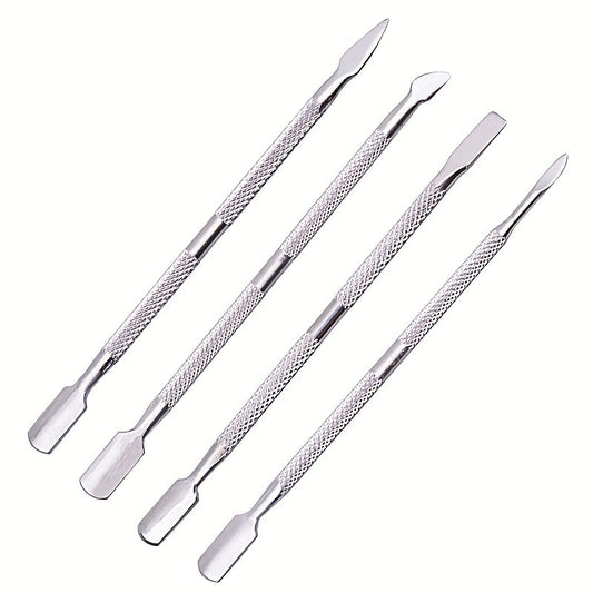 4pcs Stainless Steel Cuticle Pusher Dead Skin Removal Tool