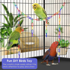 Rainbow C Clips Chains Hooks Plastic Chain Links Bird Learning Toy