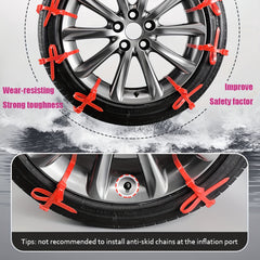 5pcs Reusable Car Snow Chains Universal Adjustable Emergency Portable Snow Tire