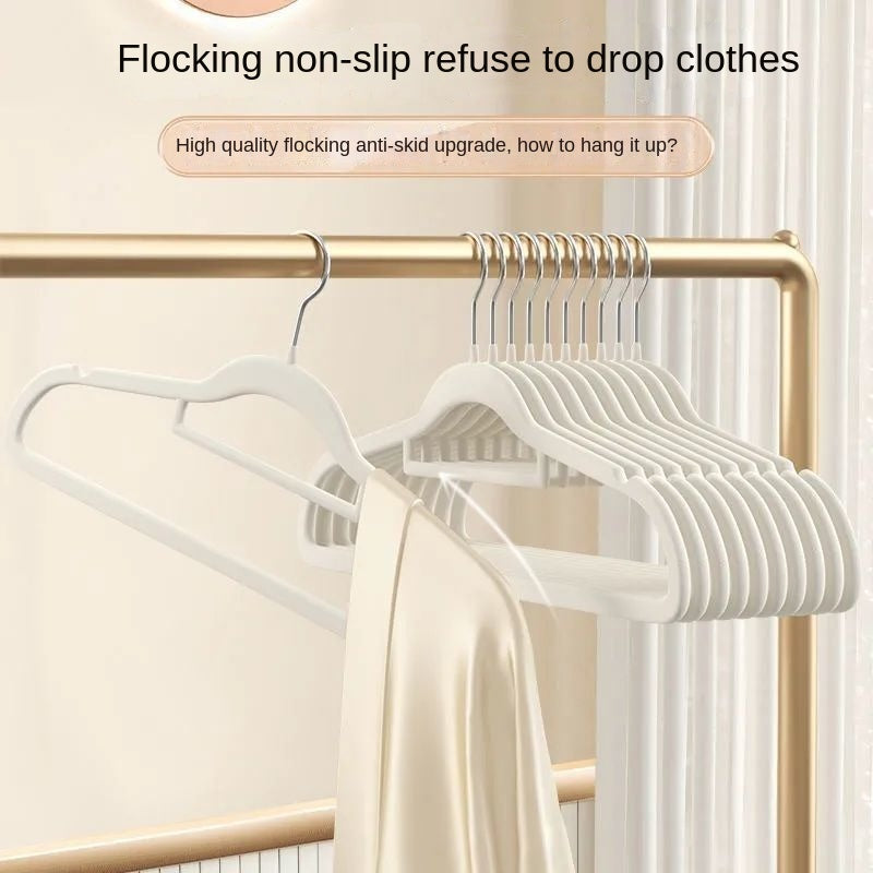 Flocking Hanger for Home Hanging Clothes - Non-slip Seamless Design