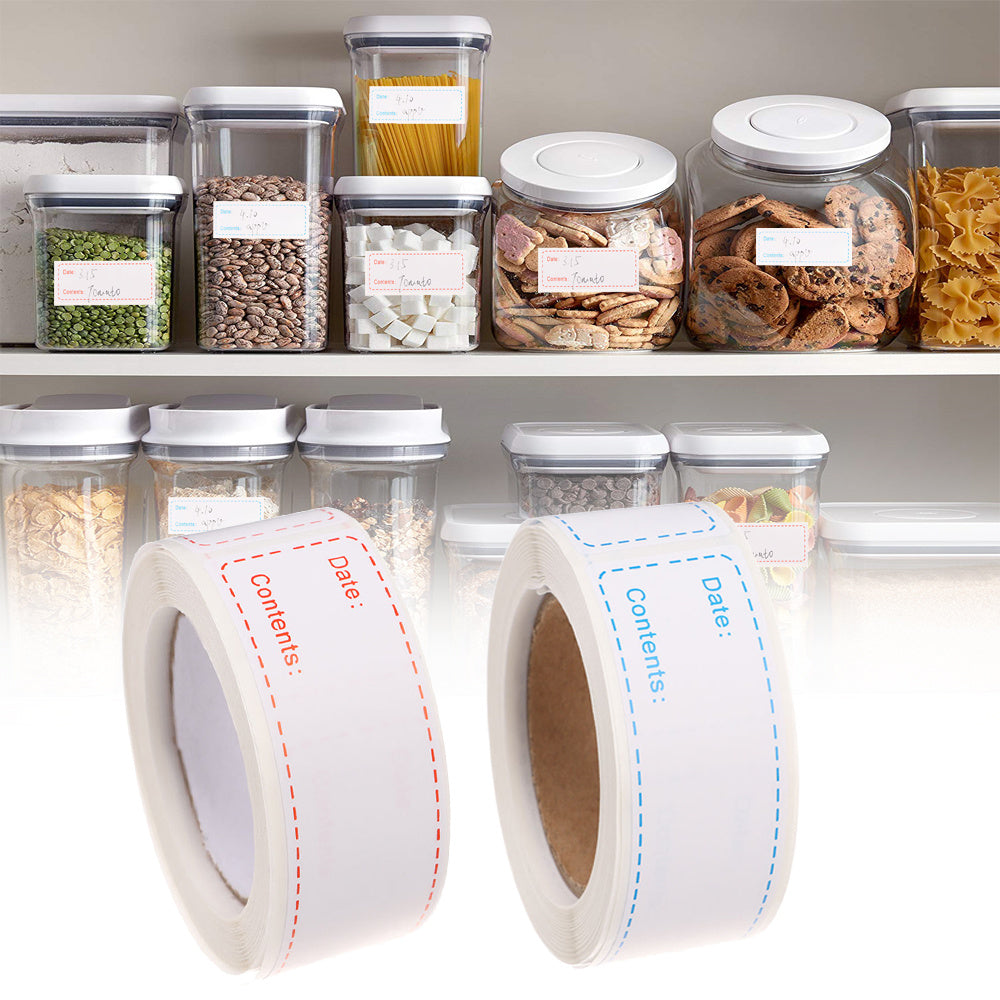125 Self Adhesive Food Storage Labels Roll Waterproof Stickers