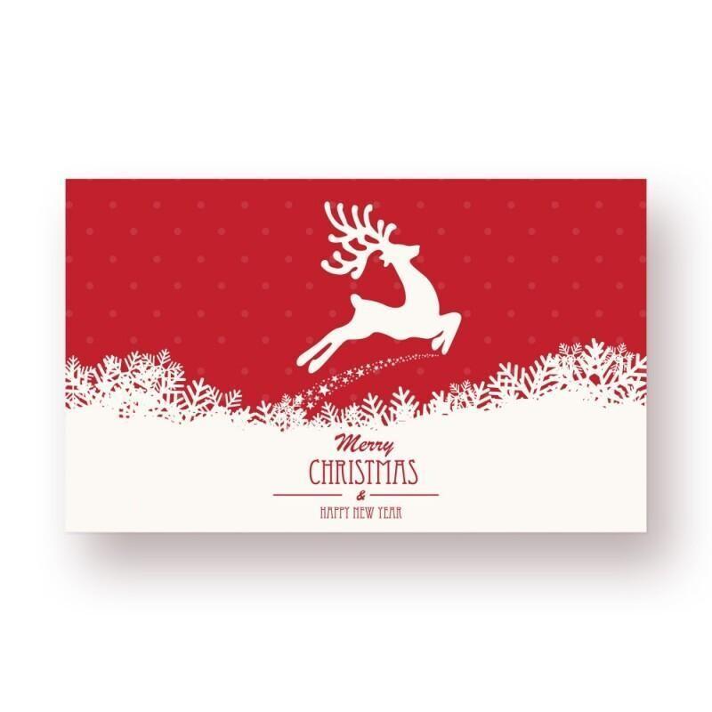 50pcs Mini Thank You Christmas Card with Cute Illustrations