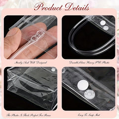 10pcs Reusable Clear PVC Gift Bags With Handles, Various Occasions
