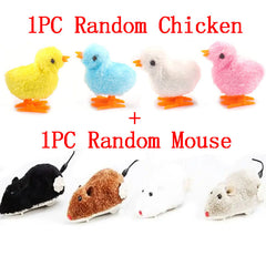 Random Wind Up Plush Mouse&Jumping Plush Chicks Chicken Easter Toys