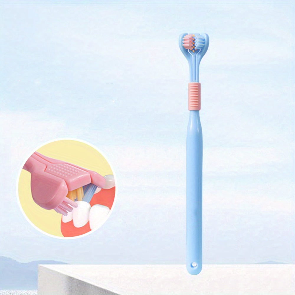 3-Sided Soft Bristle Travel Toothbrush for Adult Teeth & Gum Care