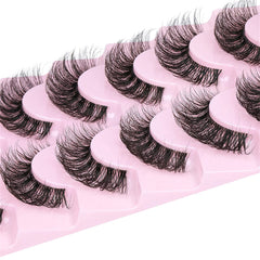 10 Pairs 6D Fluffy Faux Mink Cat Eye False Eyelashes
