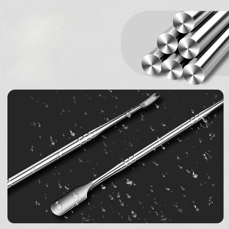 Stainless Steel Nail Fork Dead Skin Pusher Set