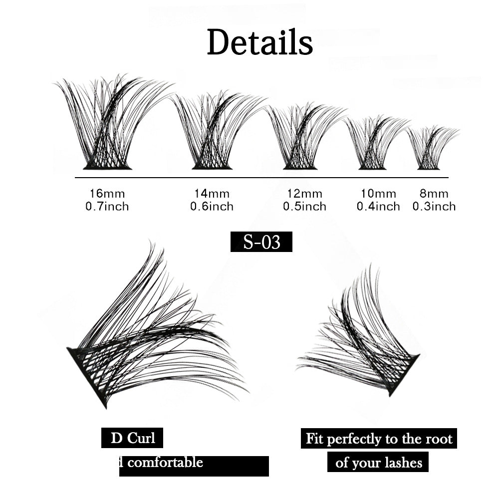 DIY Cluster Lashes 120 Volume Natural Segmented Eyelashes Bundles