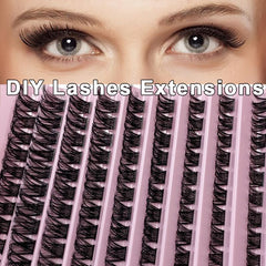 DIY Cluster Lashes 120 Volume Natural Segmented Eyelashes Bundles