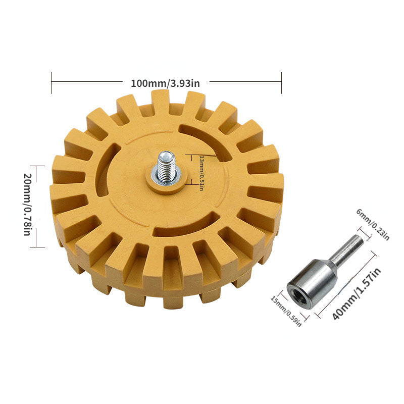 1pc Pneumatic Rubber Eraser Wheel Pad Car Sticker Remover Paint Cleaner
