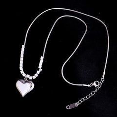 18K Plated Heart Pendant Necklace Female Hip hop Style Chain Jewelry Gift