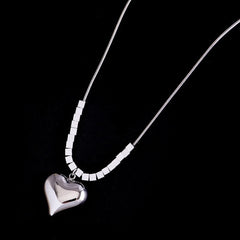 18K Plated Heart Pendant Necklace Female Hip hop Style Chain Jewelry Gift