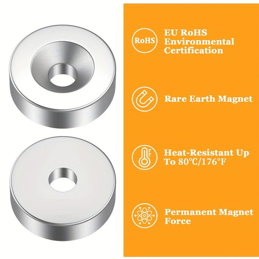 5 Neodymium Disc Magnets With Hole for Locker Refrigerator Science Industrial