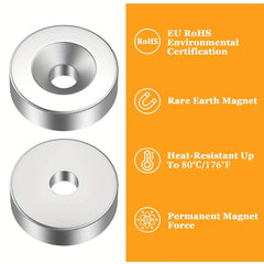 5 Neodymium Disc Magnets With Hole for Locker Refrigerator Science Industrial