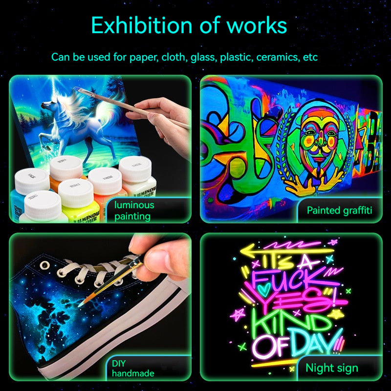 Luminous Pigment Acrylic Fluorescent Paint DIY Textile Fluorescent Liquid