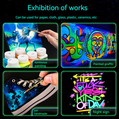Luminous Pigment Acrylic Fluorescent Paint DIY Textile Fluorescent Liquid