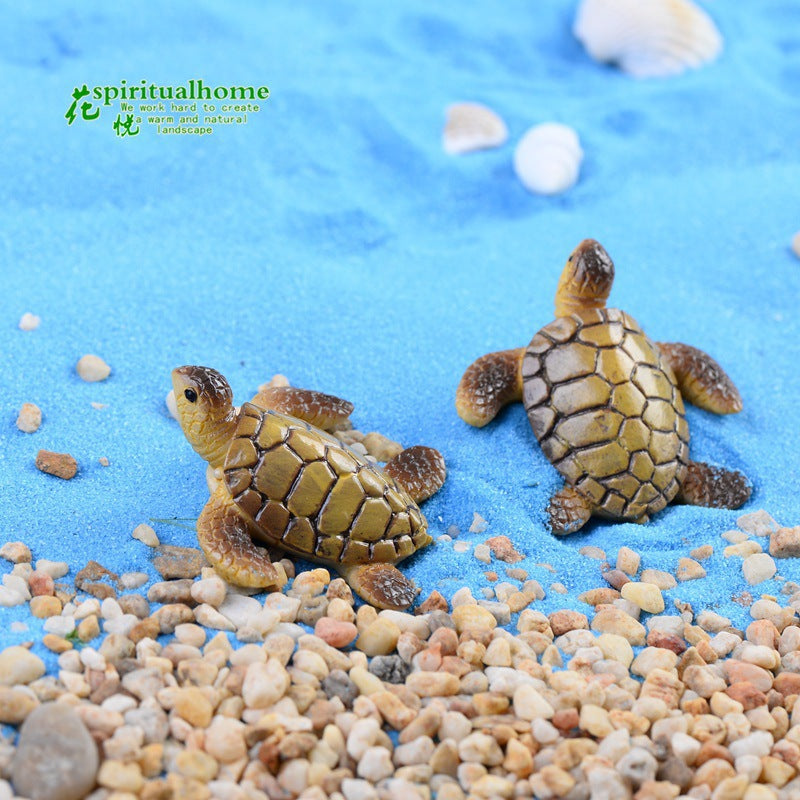 2pcs Mini Sea Turtle Fish Tank Decoration DIY Landscape Material