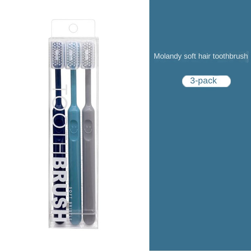 3pcs Extra Soft Bristle Toothbrushes for Sensitive Teeth with Cover