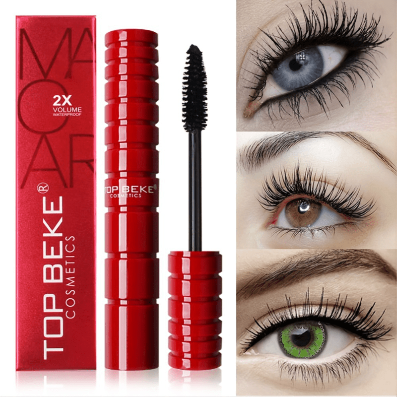 Waterproof Lengthening Mascara Volumizing Tapered Brush Eye Makeup
