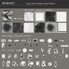 60pcs Vintage Scrapbook Paper Washi Sticker Retro Material For Plan