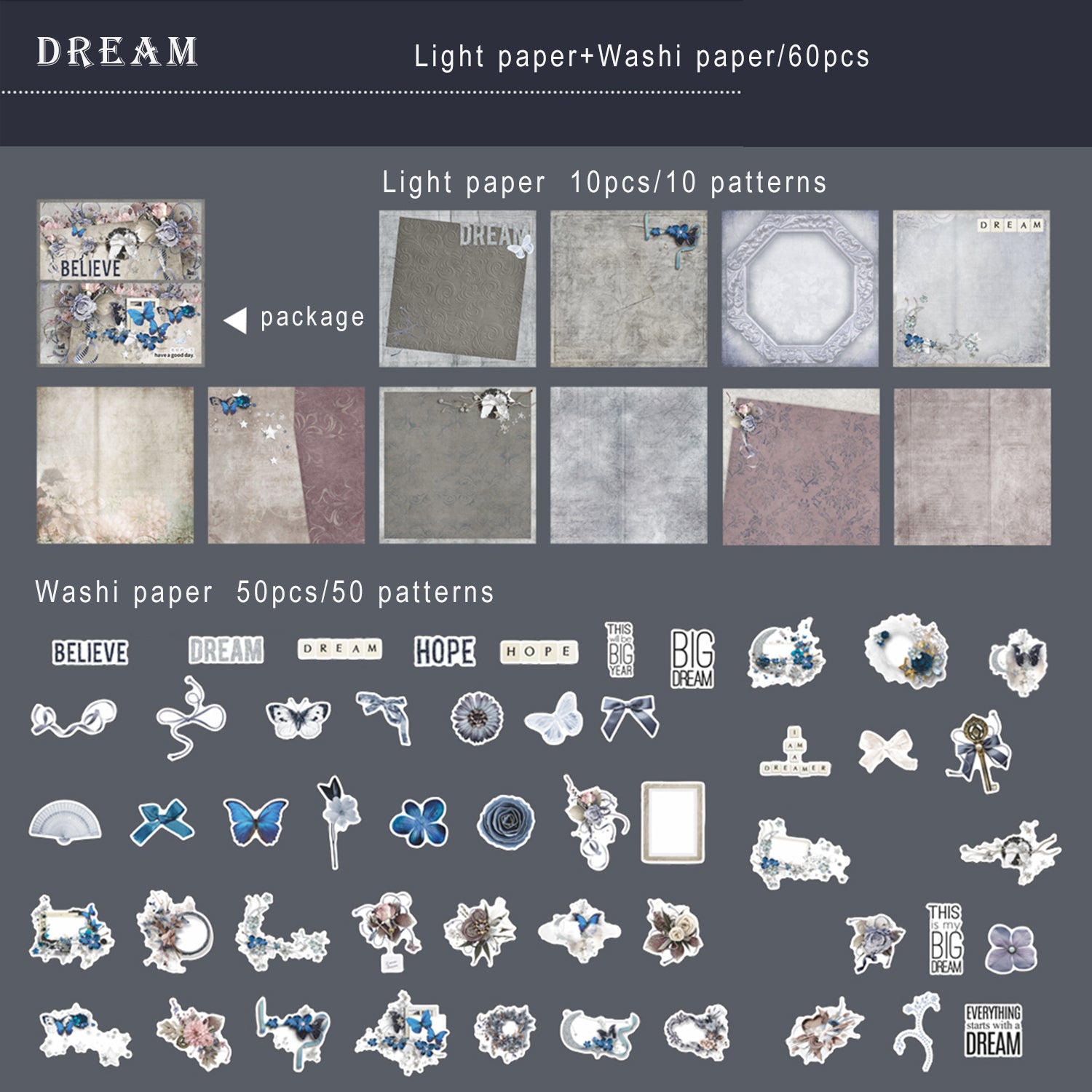 60pcs Vintage Scrapbook Paper Washi Sticker Retro Material For Plan