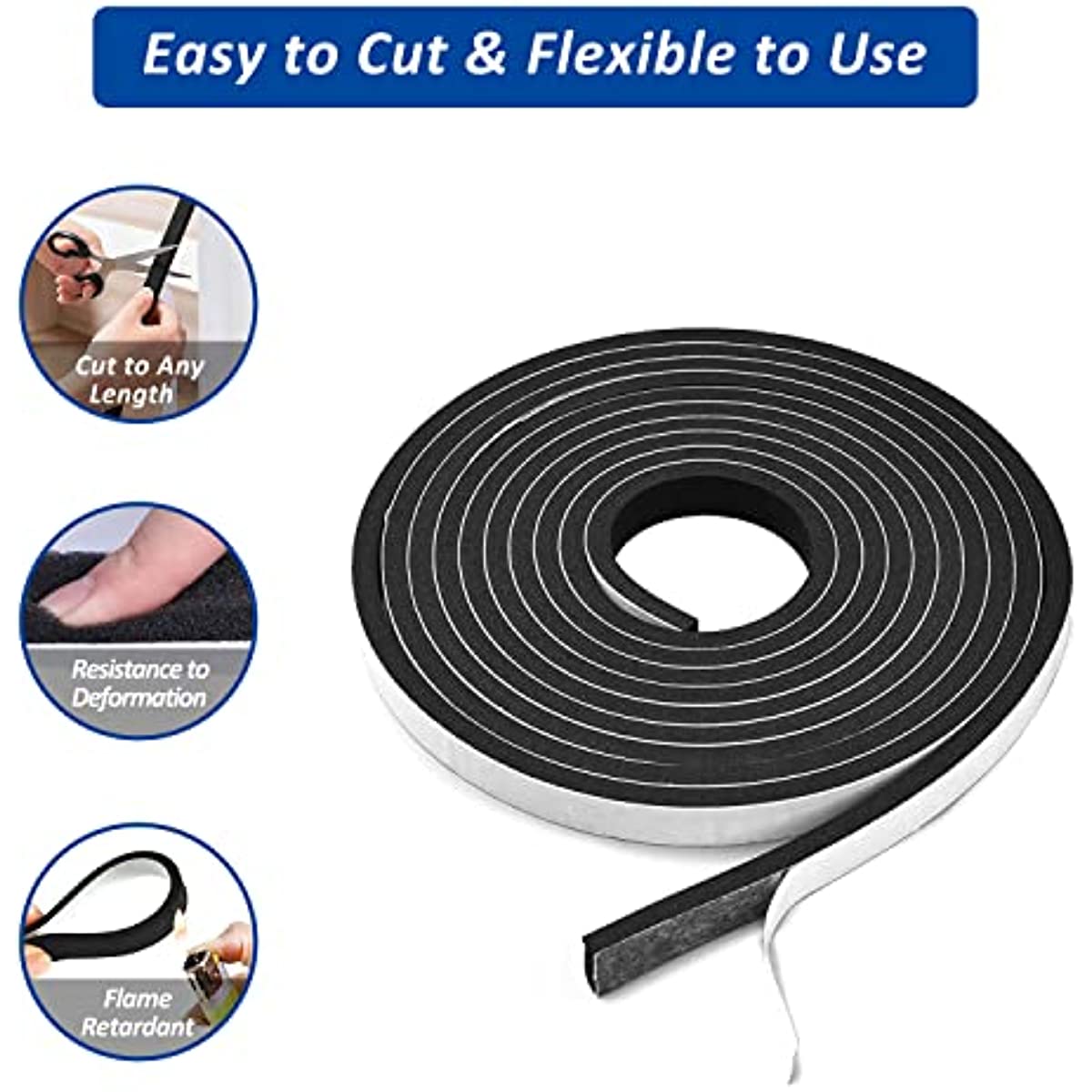Foam Self Adhesive Weather Stripping Tape for Doors and Windows