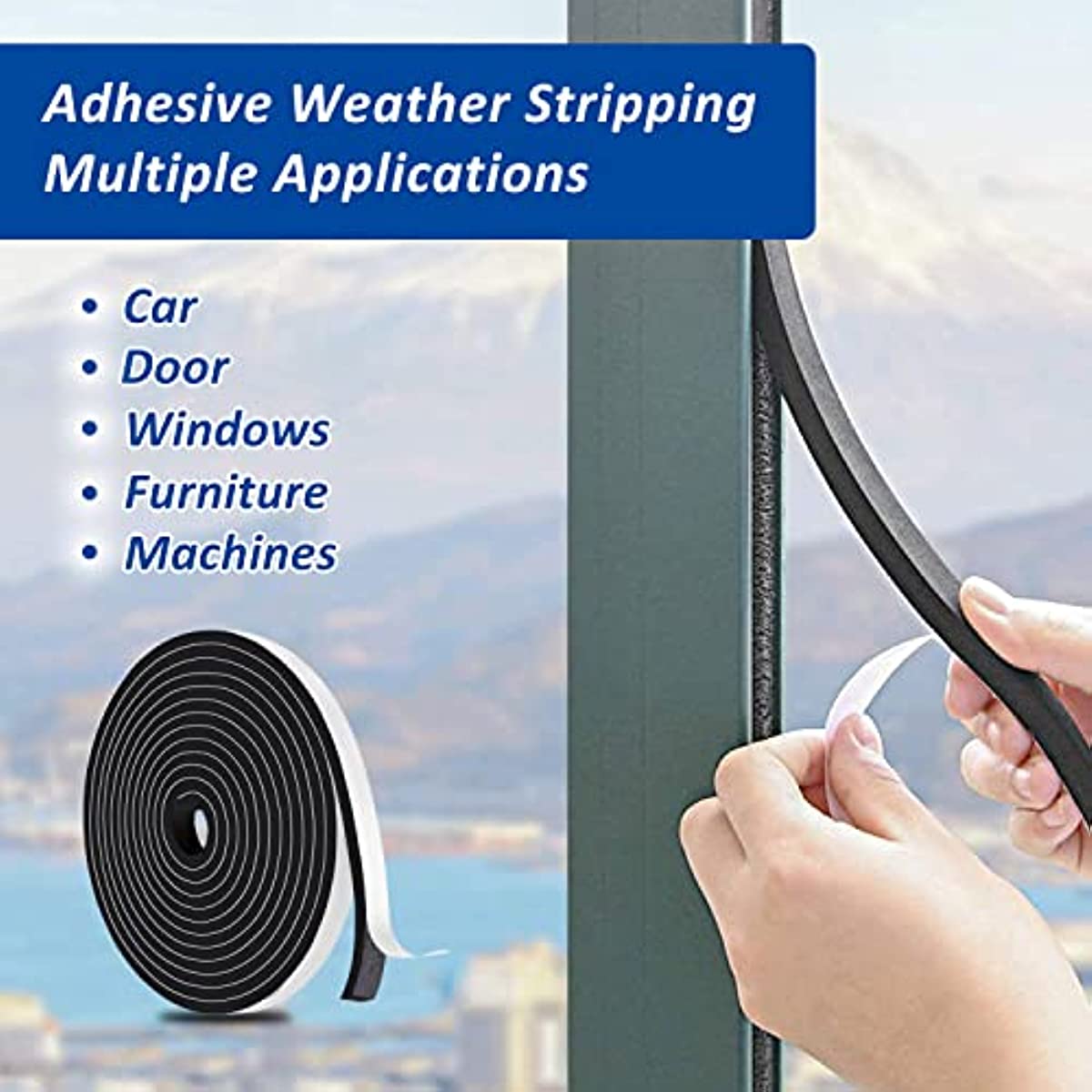 Foam Self Adhesive Weather Stripping Tape for Doors and Windows