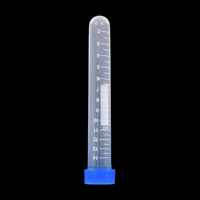 10pcs 10ml 15ml Transparent Graduation Test Tube with Lids