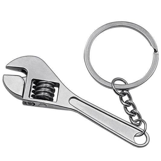Mini Metal Adjustable Wrench Key Chain Gift Men Father