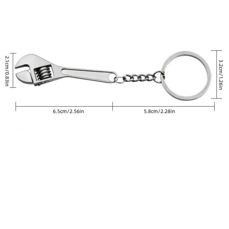 Mini Metal Adjustable Wrench Key Chain Gift Men Father