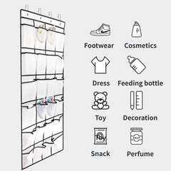 24 grid Over The Door Shoe Storage Hanging Bag Organizer