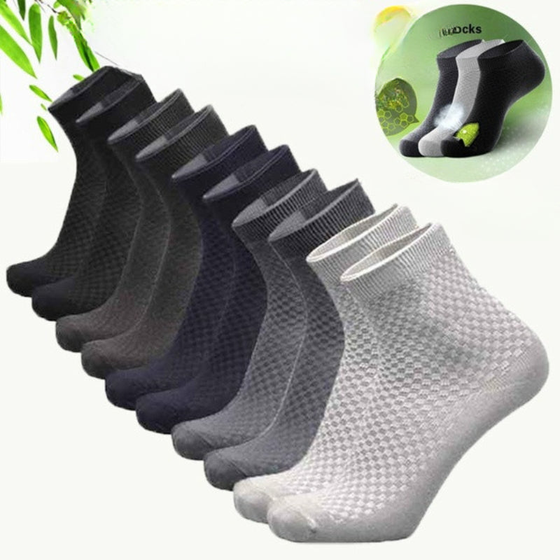 5 Pairs Men's Bamboo Fiber Ankle Socks for Spring/Summer
