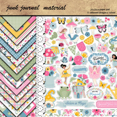 15pcs Fairy Tale Garden Paper Retro Journal DIY Tools