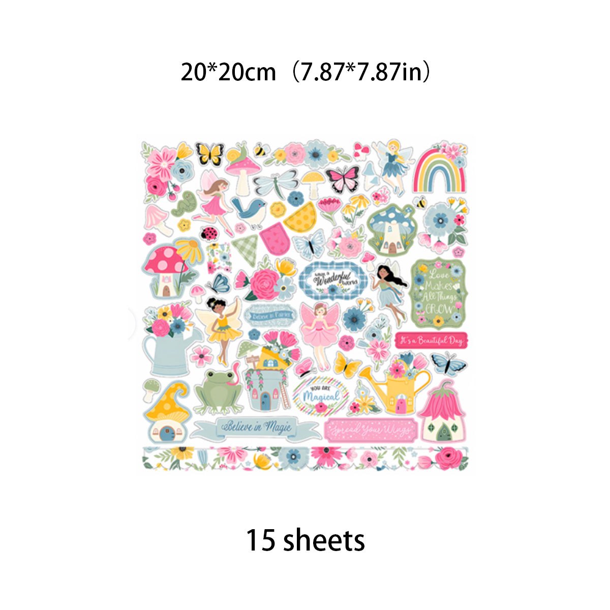 15pcs Fairy Tale Garden Paper Retro Journal DIY Tools