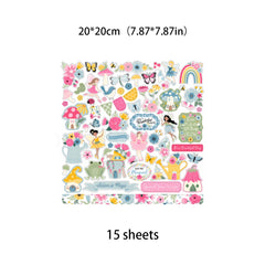 15pcs Fairy Tale Garden Paper Retro Journal DIY Tools