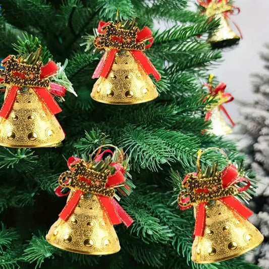 4pcs Christmas Bells Tree Pendant Christmas Party Decorations Supplies