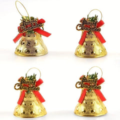 4pcs Christmas Bells Tree Pendant Christmas Party Decorations Supplies