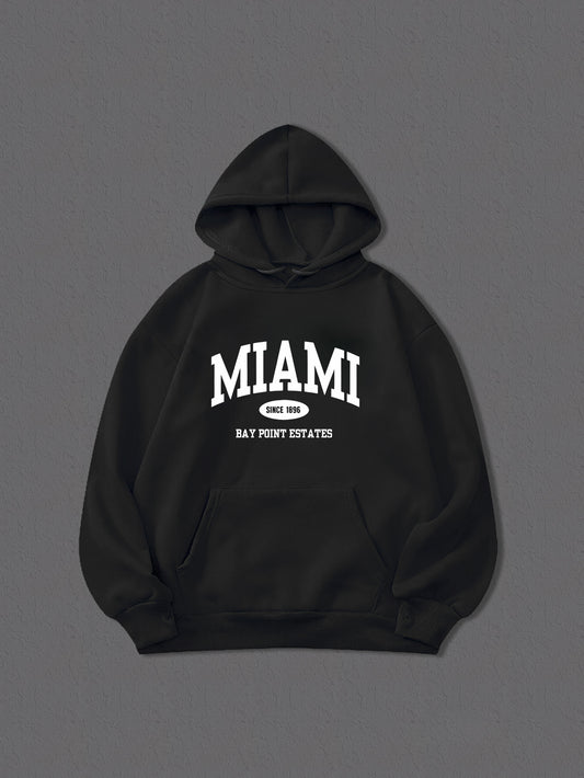MIAMI Graphic Print Hoodie For Men